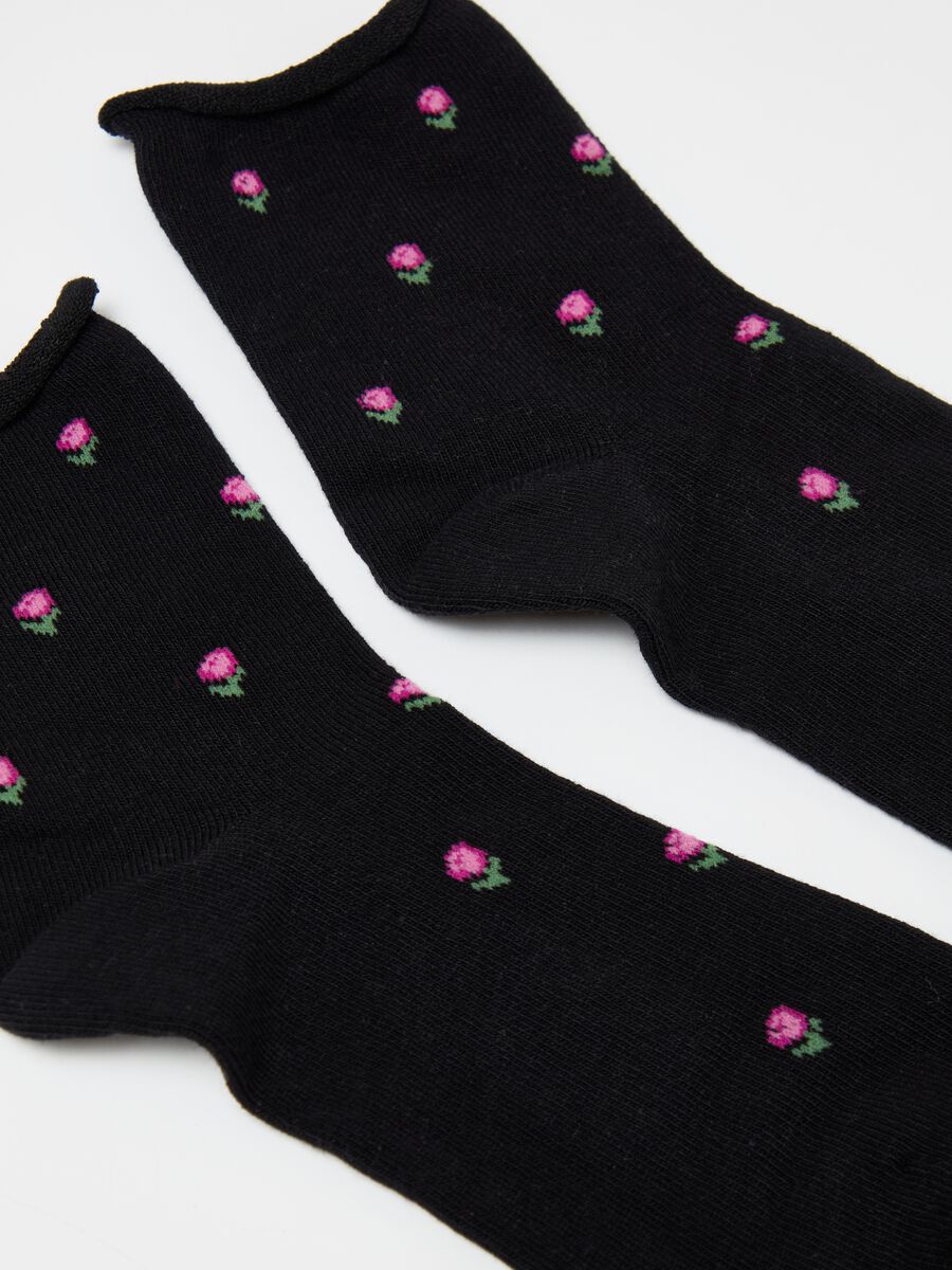 Three-pack organic cotton socks with flowers_2