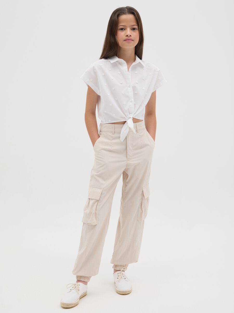 Pantaloni da ragazza in misto beige regular fit_1