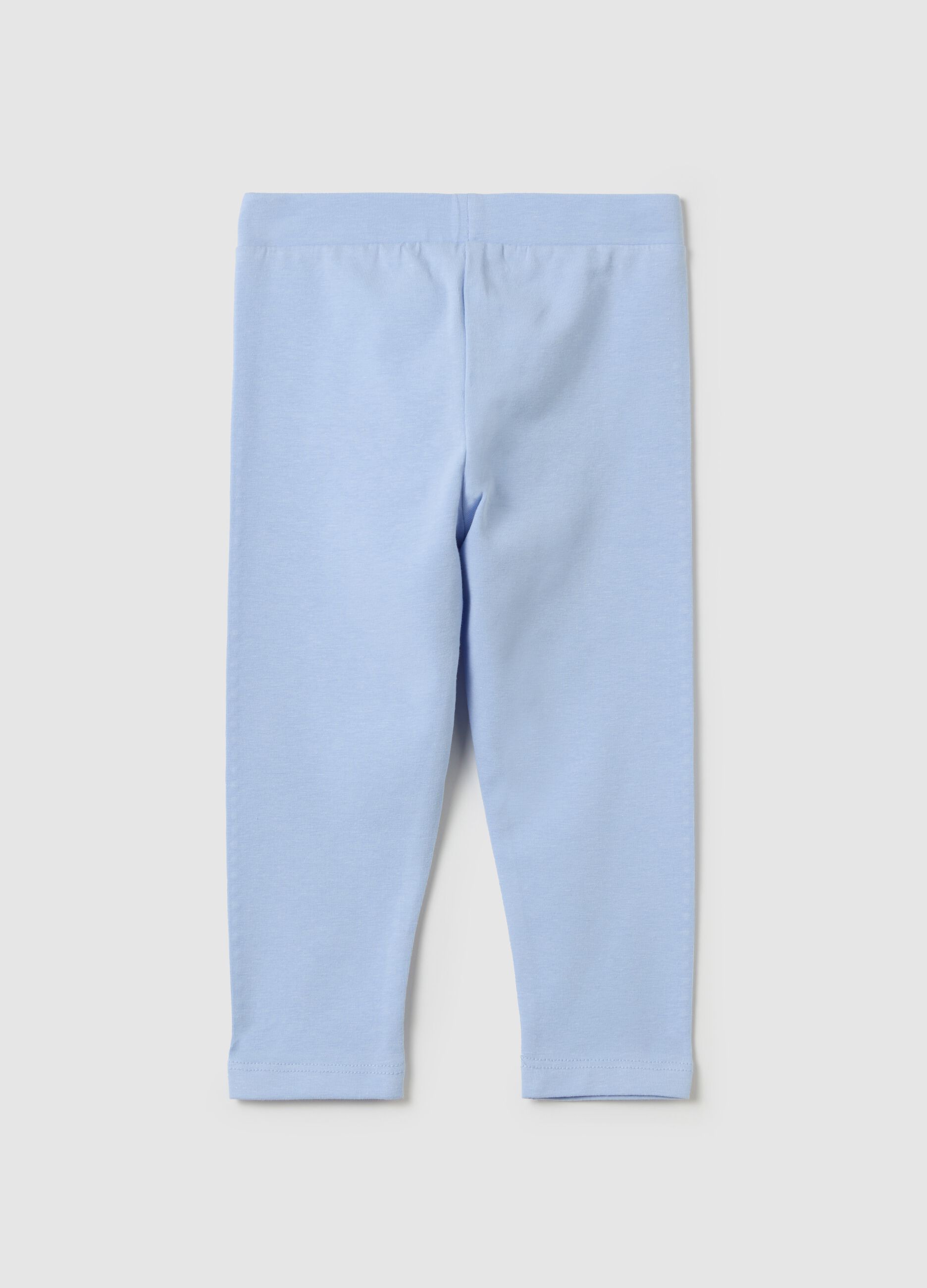Stretch cotton leggings with diamanté motif