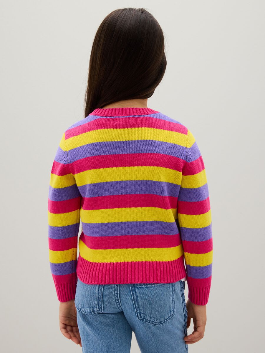 Girls' multicoloured regular fit pure cotton pullover_1