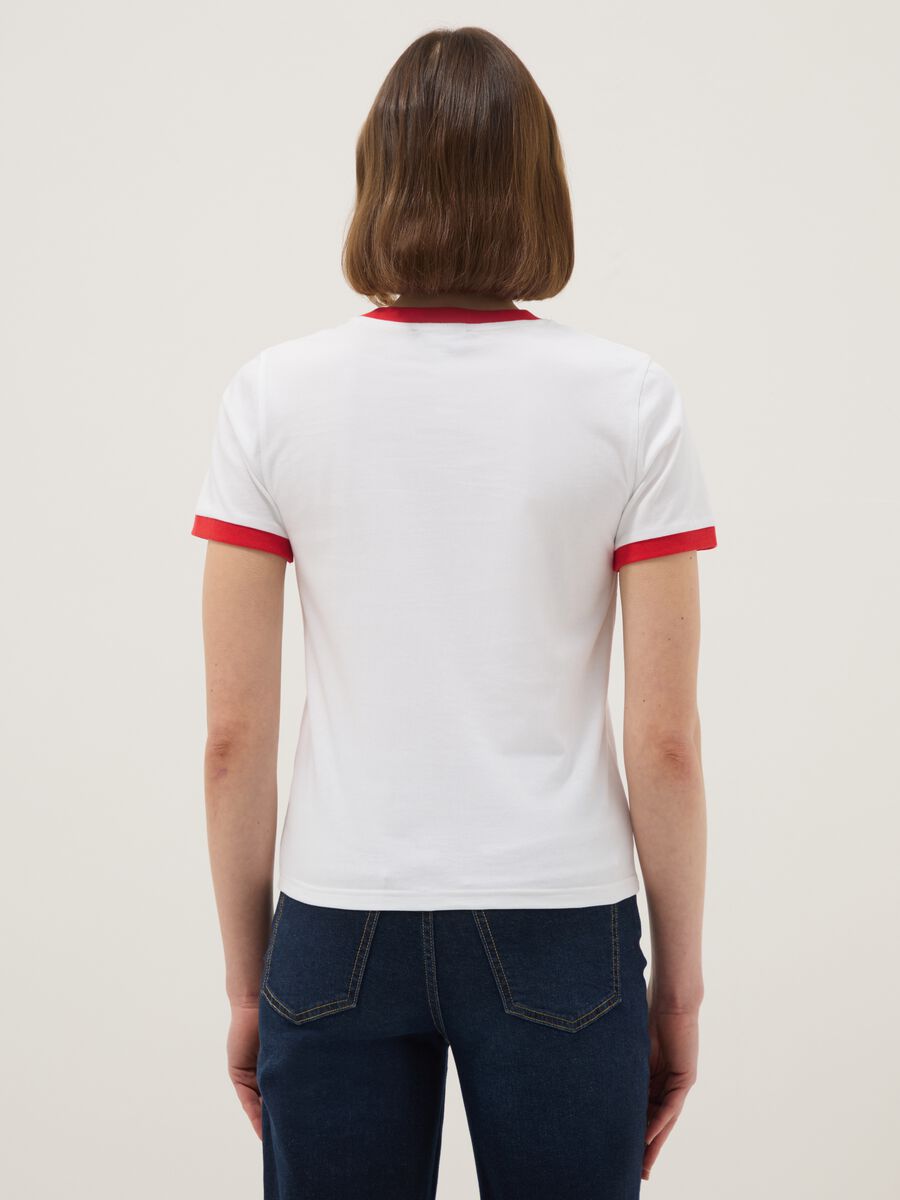 Regular fit white pure cotton t-shirt featuring Mickey Mouse print_2