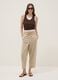 Beige stretch-cotton trousers with elasticated waistband_0