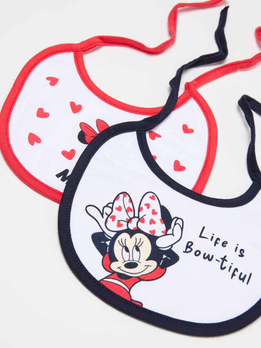 Two-pack bibs in cotton with Minnie Mouse print_1