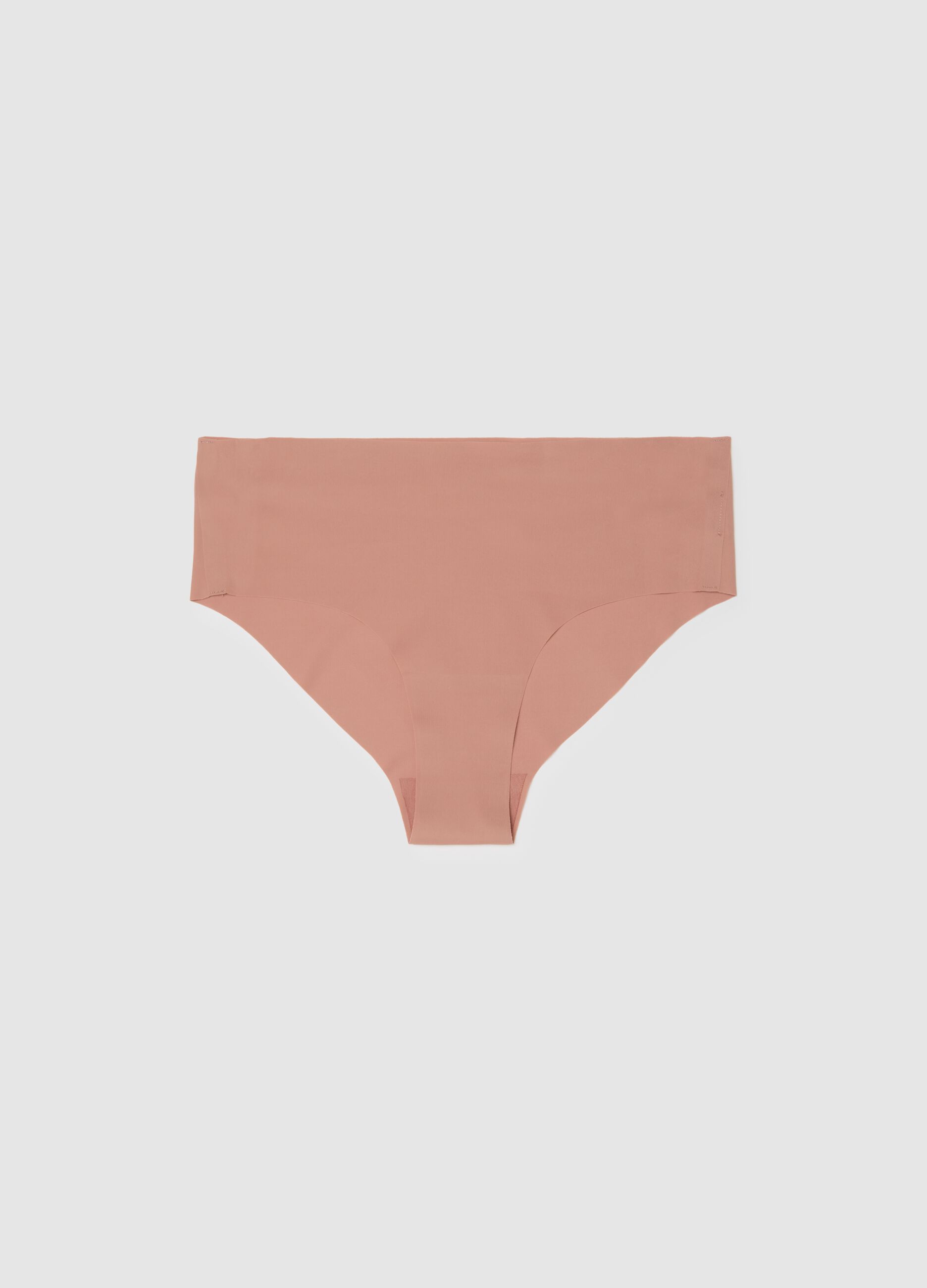 High-waisted pink stretch fabric slip