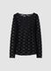 Maglia nera in tessuto elasticizzato con pizzo regular fit_0