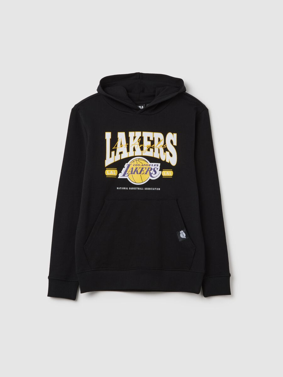 Felpa da ragazzo in puro cotone nero oversize_3