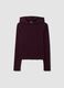 Purple stretch-viscose crew-neck top with hood_0