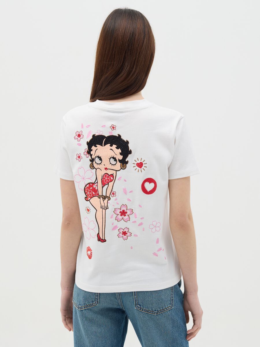 White T-shirt in cotton with Betty Boop print_3