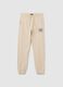 Boys' beige pure cotton jogger trousers regular fit_0