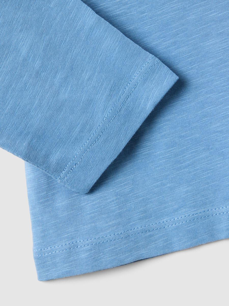 Boys&rsquo; light blue pure cotton T-shirt with chest pocket, oversized fit_2