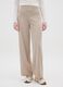 Beige Wide Leg Velvet Trousers_1