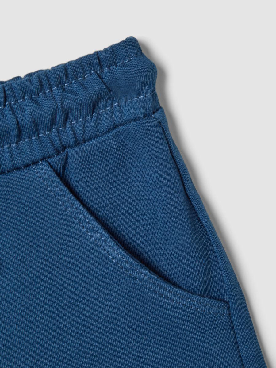 Blue pure cotton shorts with elasticated waist_2