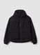 Black padded hooded jacket with zip, oversized fit_0