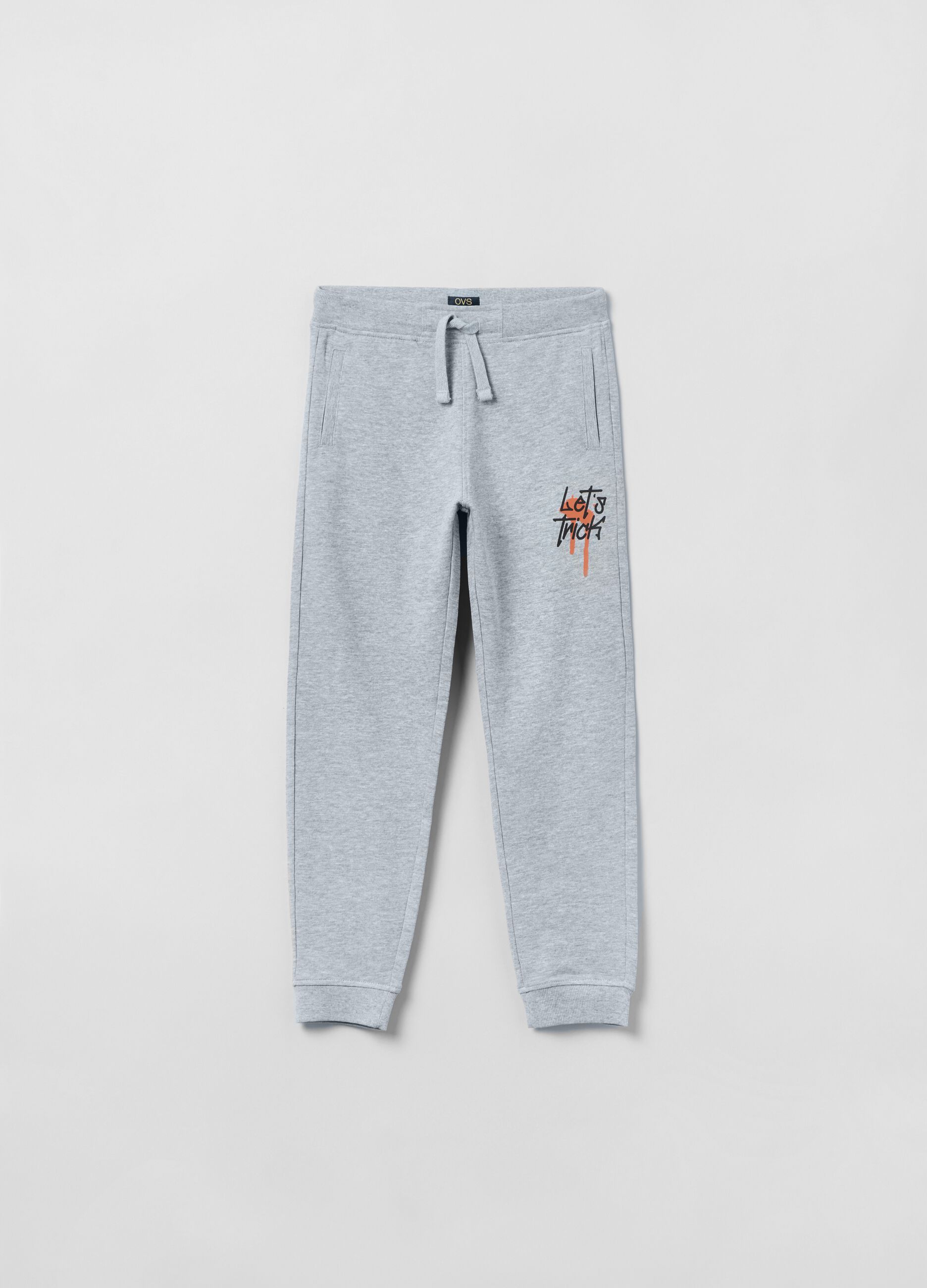 Joggers in felpa con coulisse e stampa _0