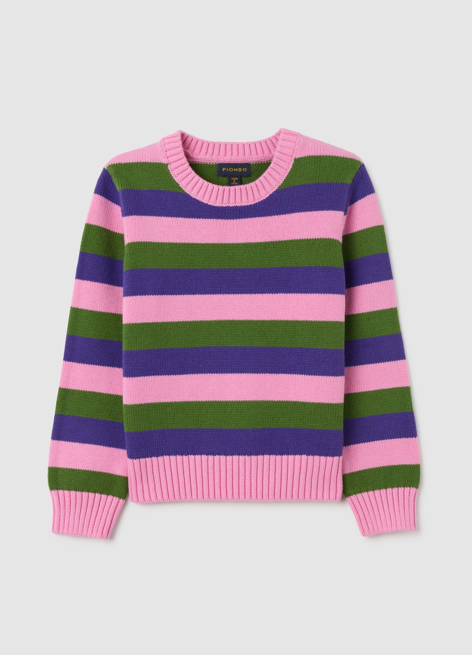 Girls' multicolour pure cotton regular fit pullover