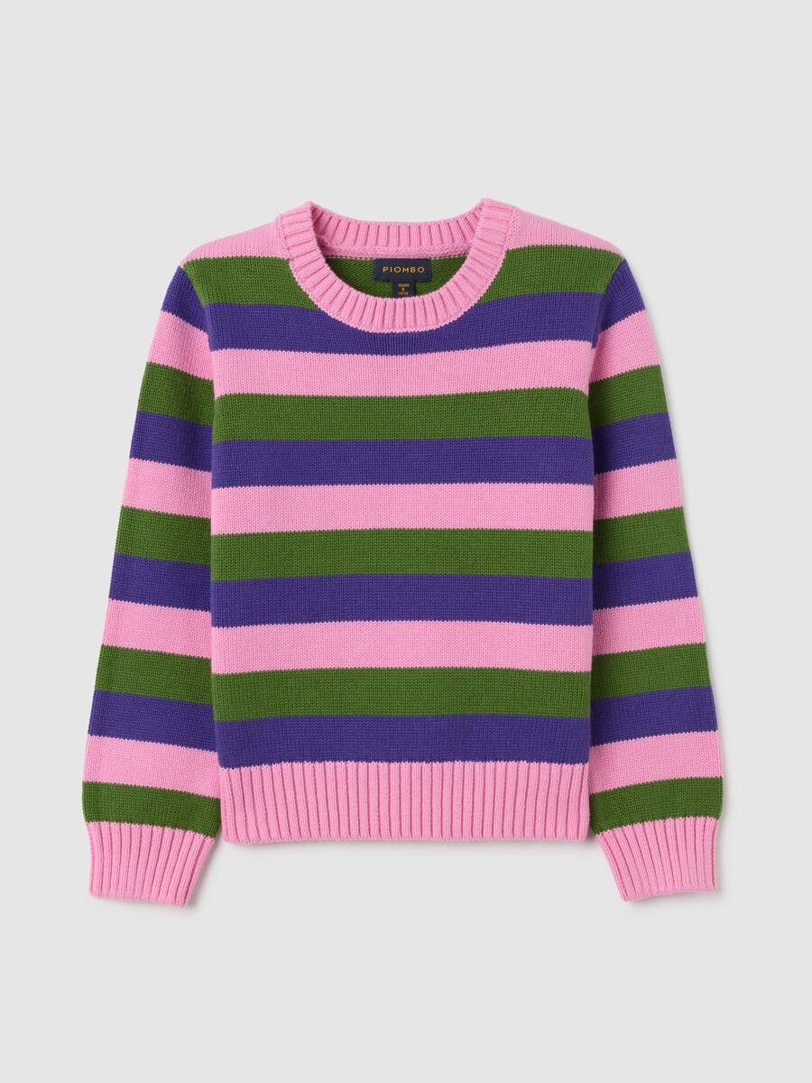 Pullover da ragazze in puro cotone multicolor regular fit_0