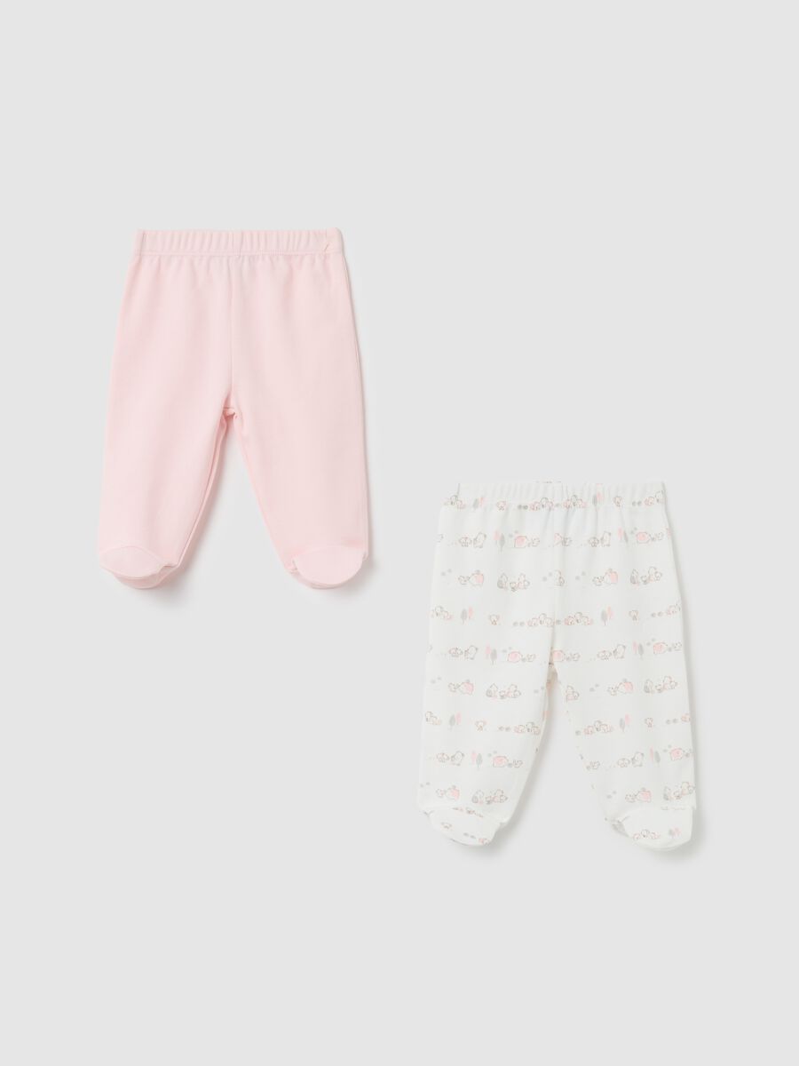 Bipack pantaloni da neonato in puro cotone multicolor_0