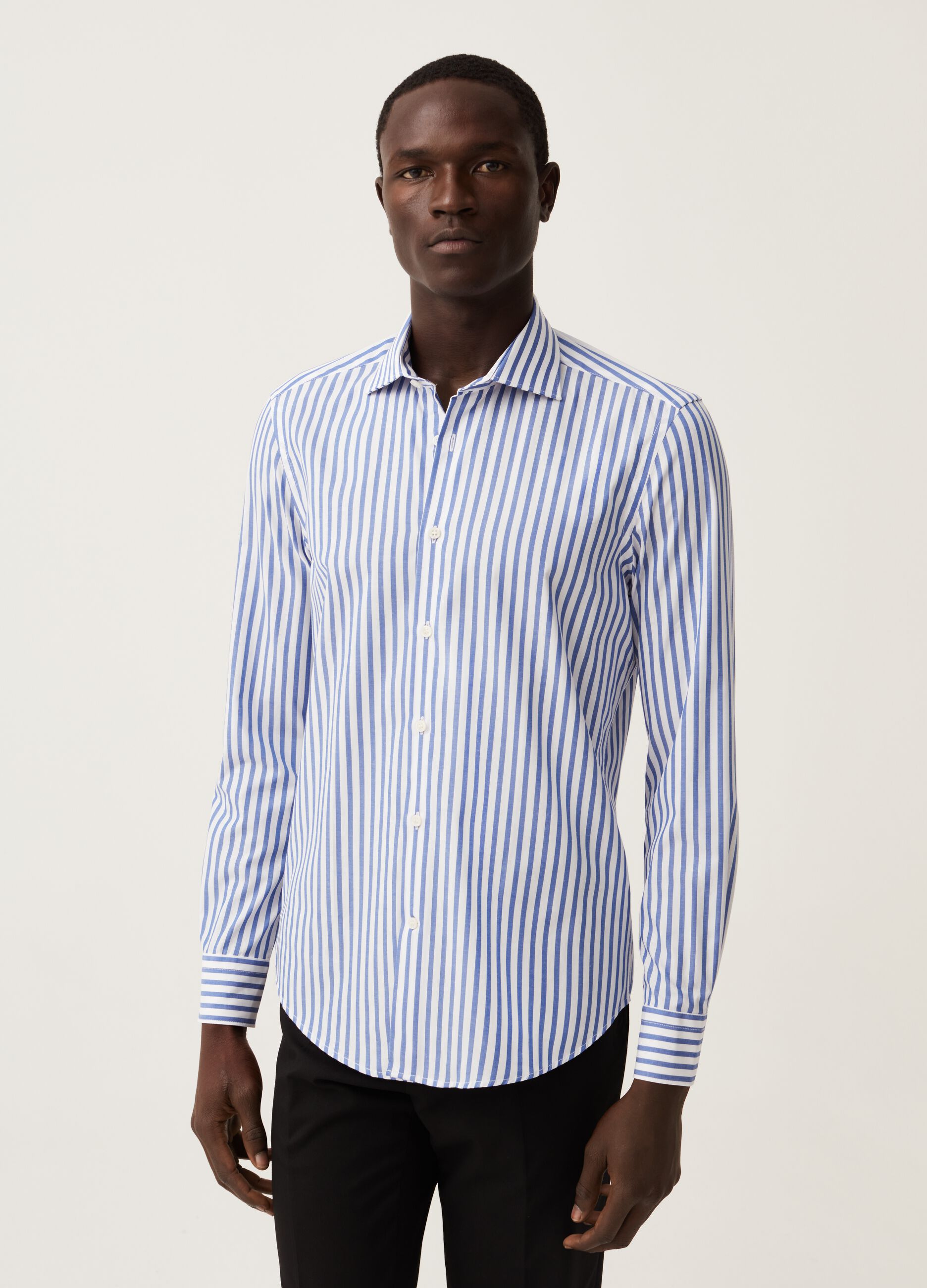 Slim-fit easy-iron striped shirt