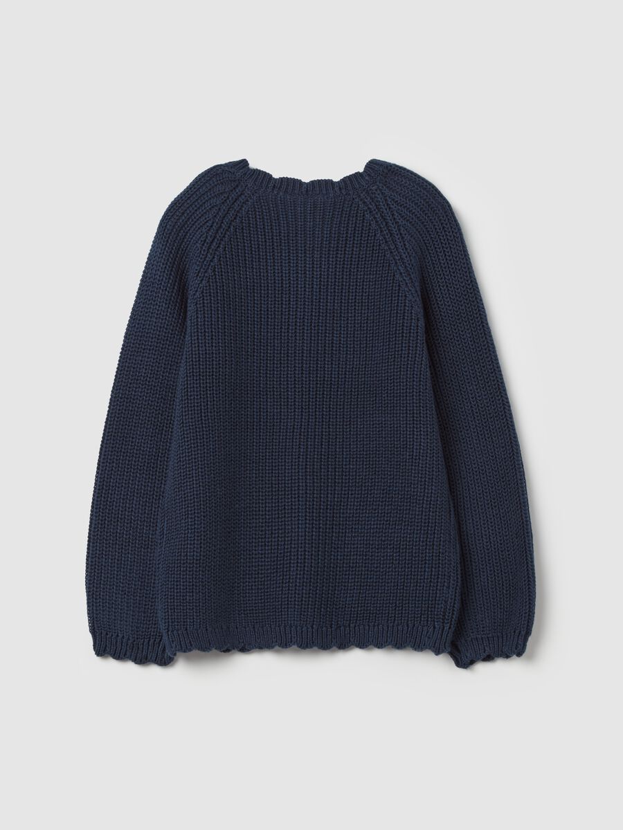 Cotton cardigan with openwork design_1