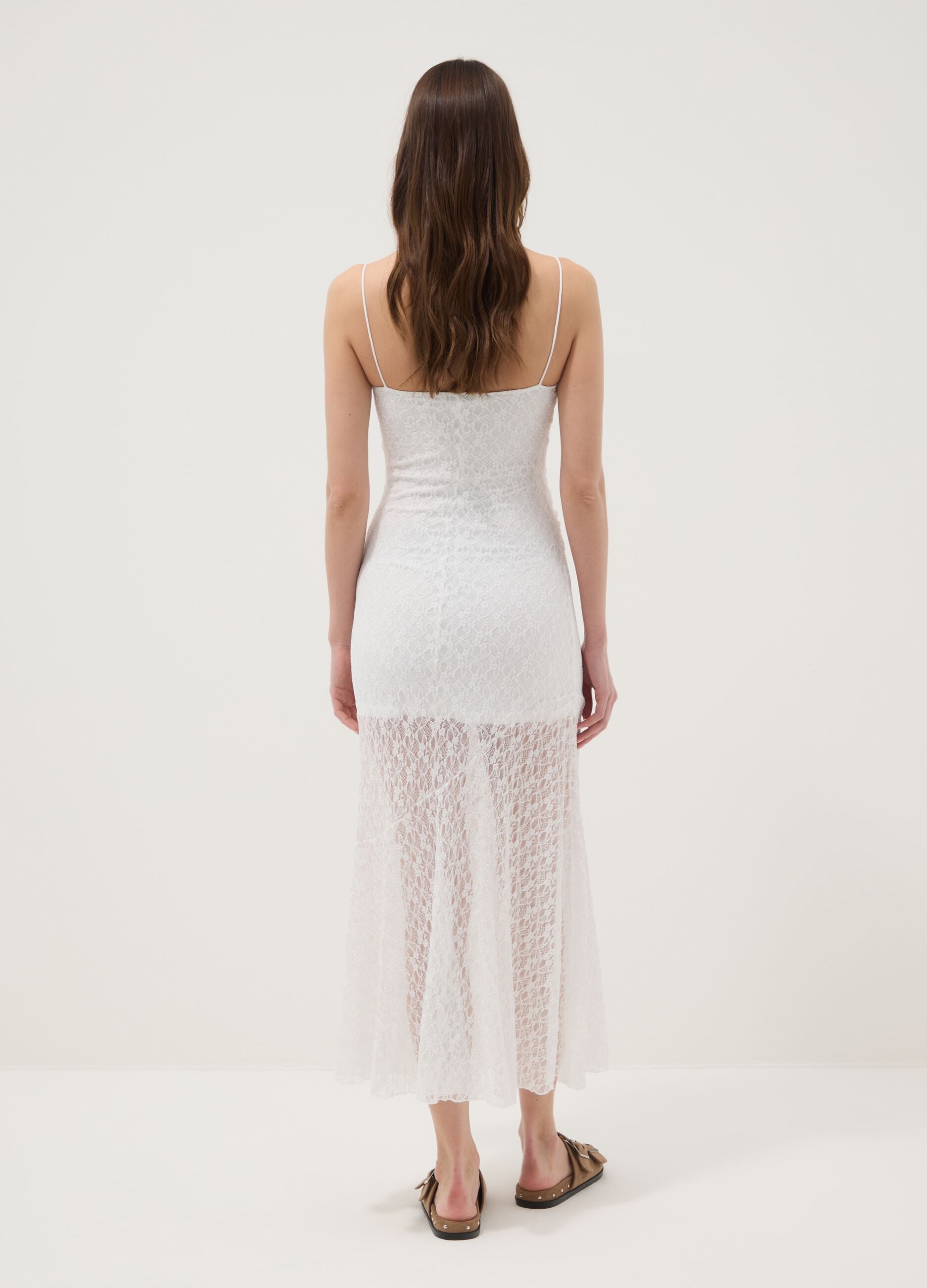 White midi dress in stretch fabric