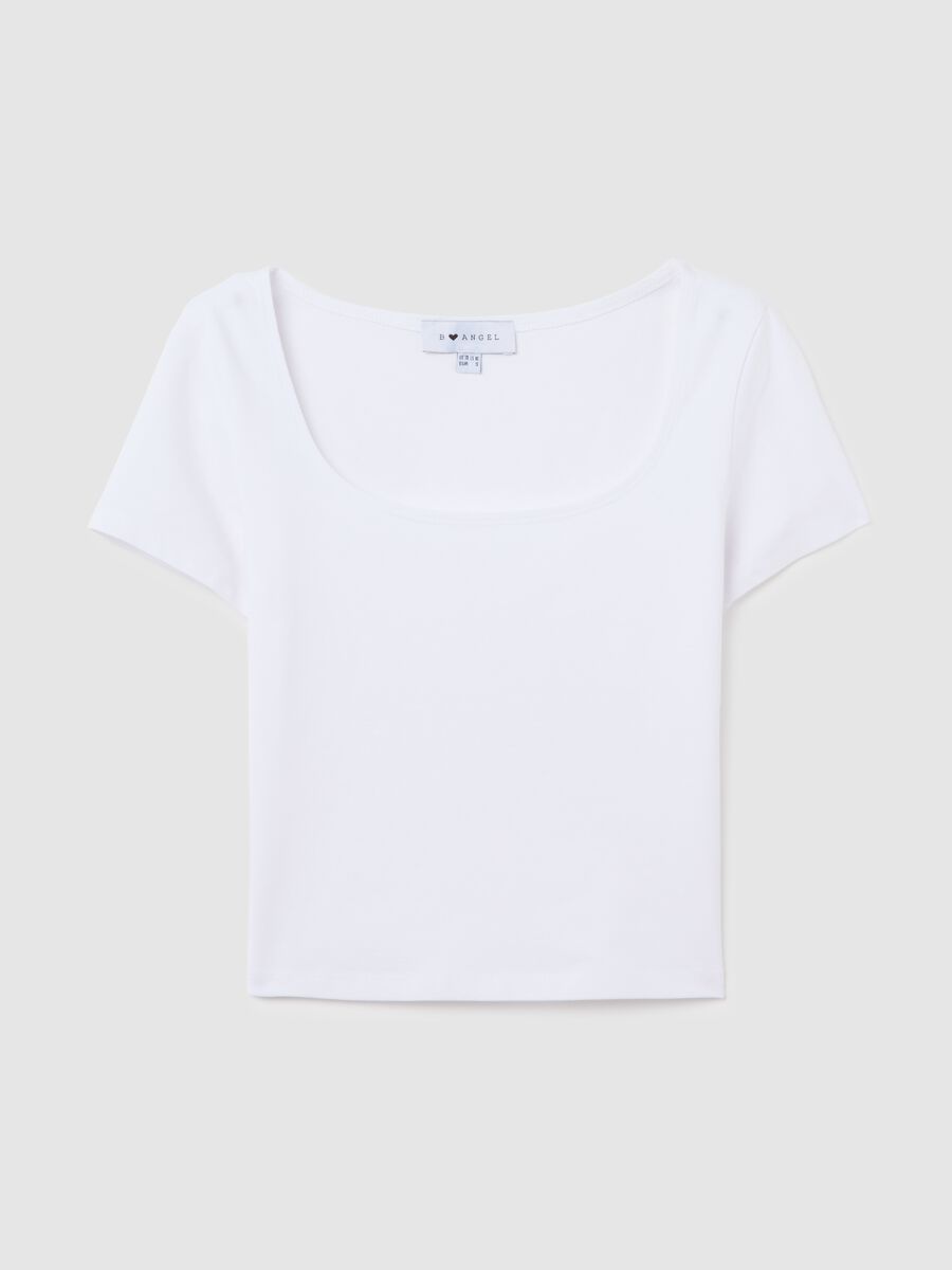 Women’s slim-fit T-shirt in white stretch cotton_0