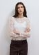 Blusa bianca in misto cotone con pizzo floreale slim fit_2