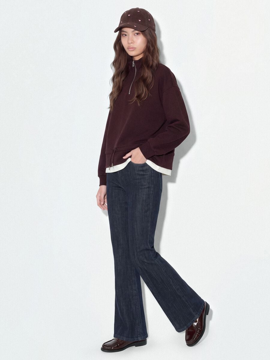 Blue bootcut stretch-cotton denim jeans_4