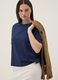Blue short-sleeved T-shirt in stretch cotton and modal_0