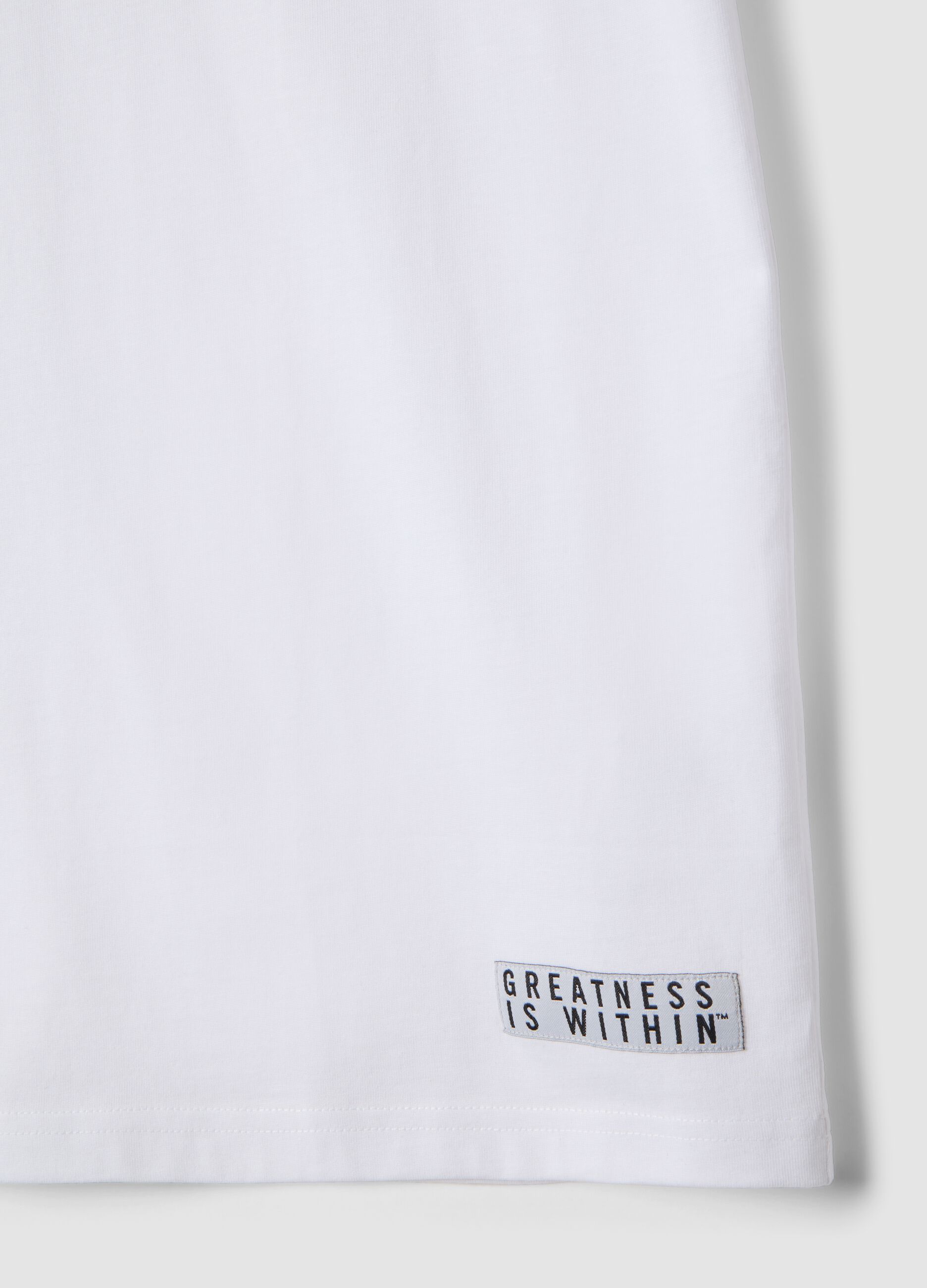 White pure cotton T-shirt regular fit with Everlast logo