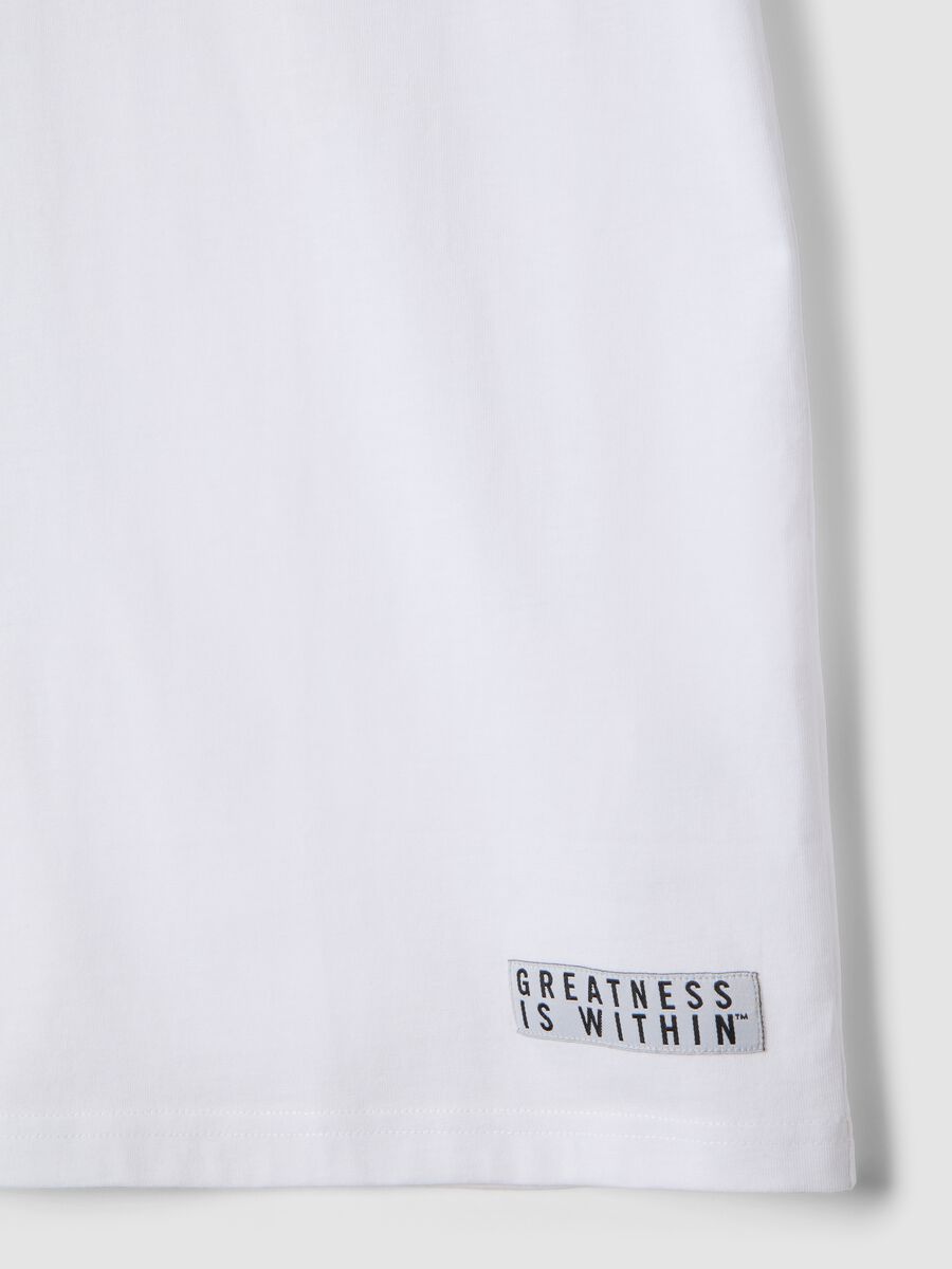 White pure cotton T-shirt regular fit with Everlast logo_5