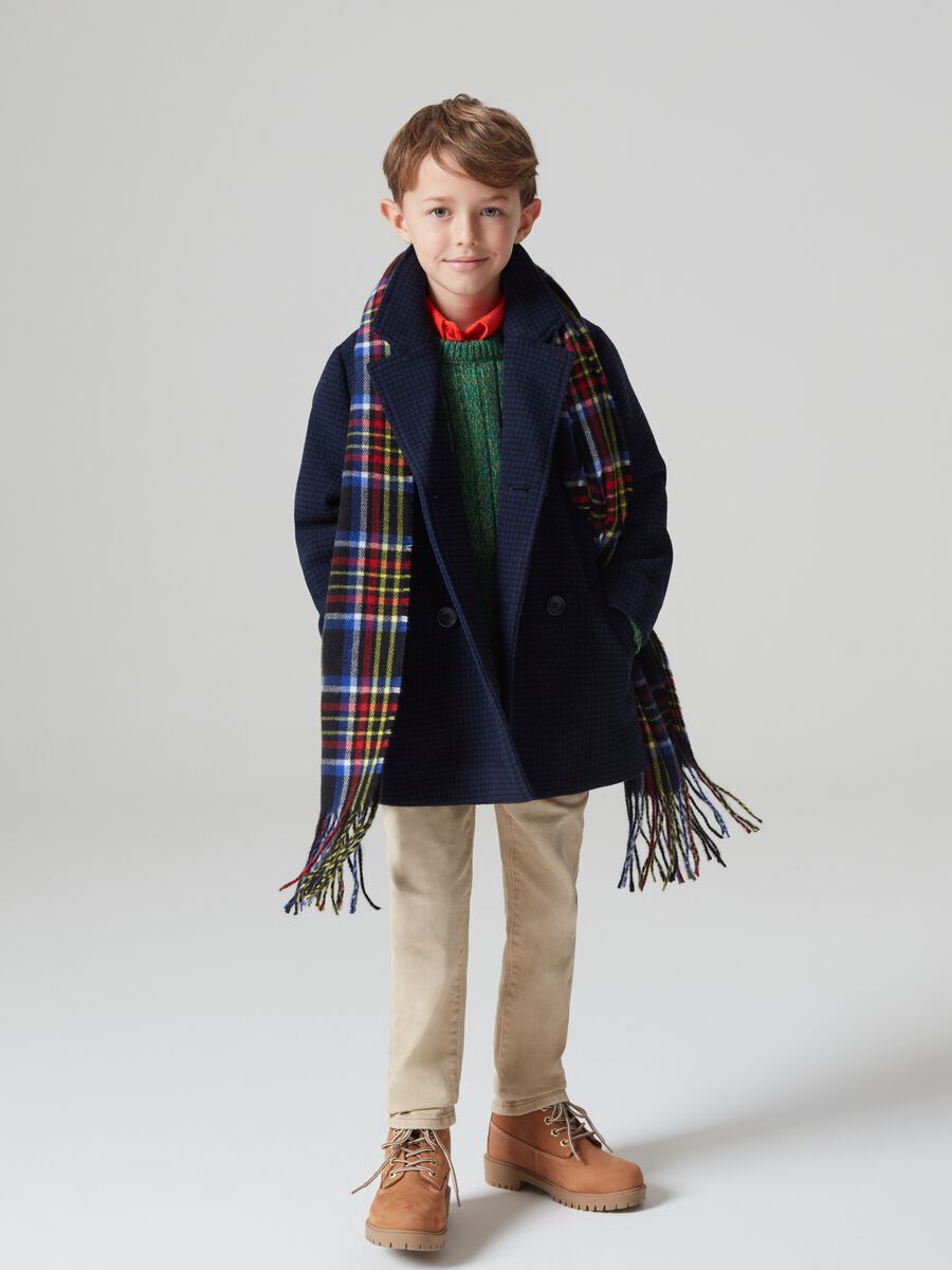 Cappotto doppiopetto con fantasia check_1
