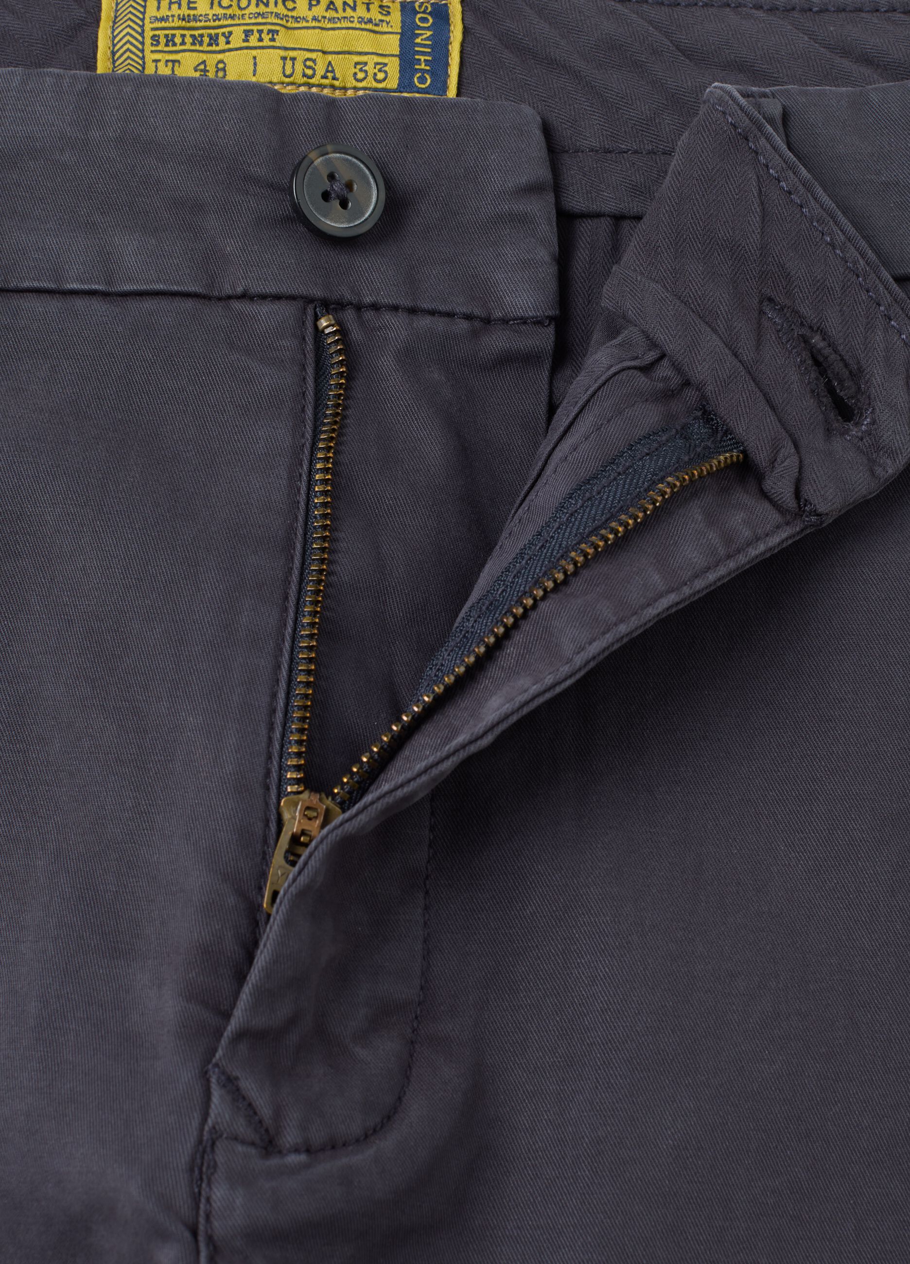 Blue Stretch Cotton Trousers Regular Fit