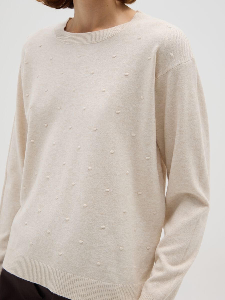 Beige long-sleeve top with textured details_3