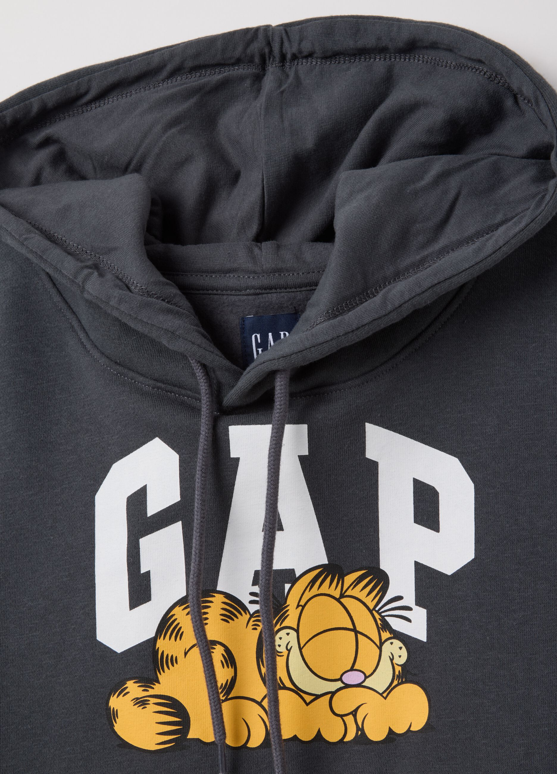 Dark grey cropped hoodie Garfield