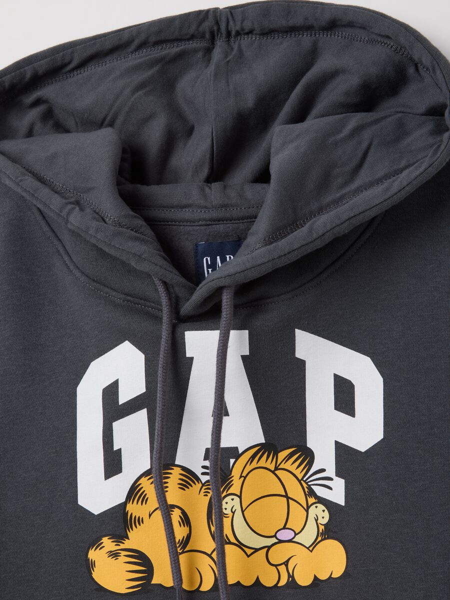 Dark grey cropped hoodie Garfield_1
