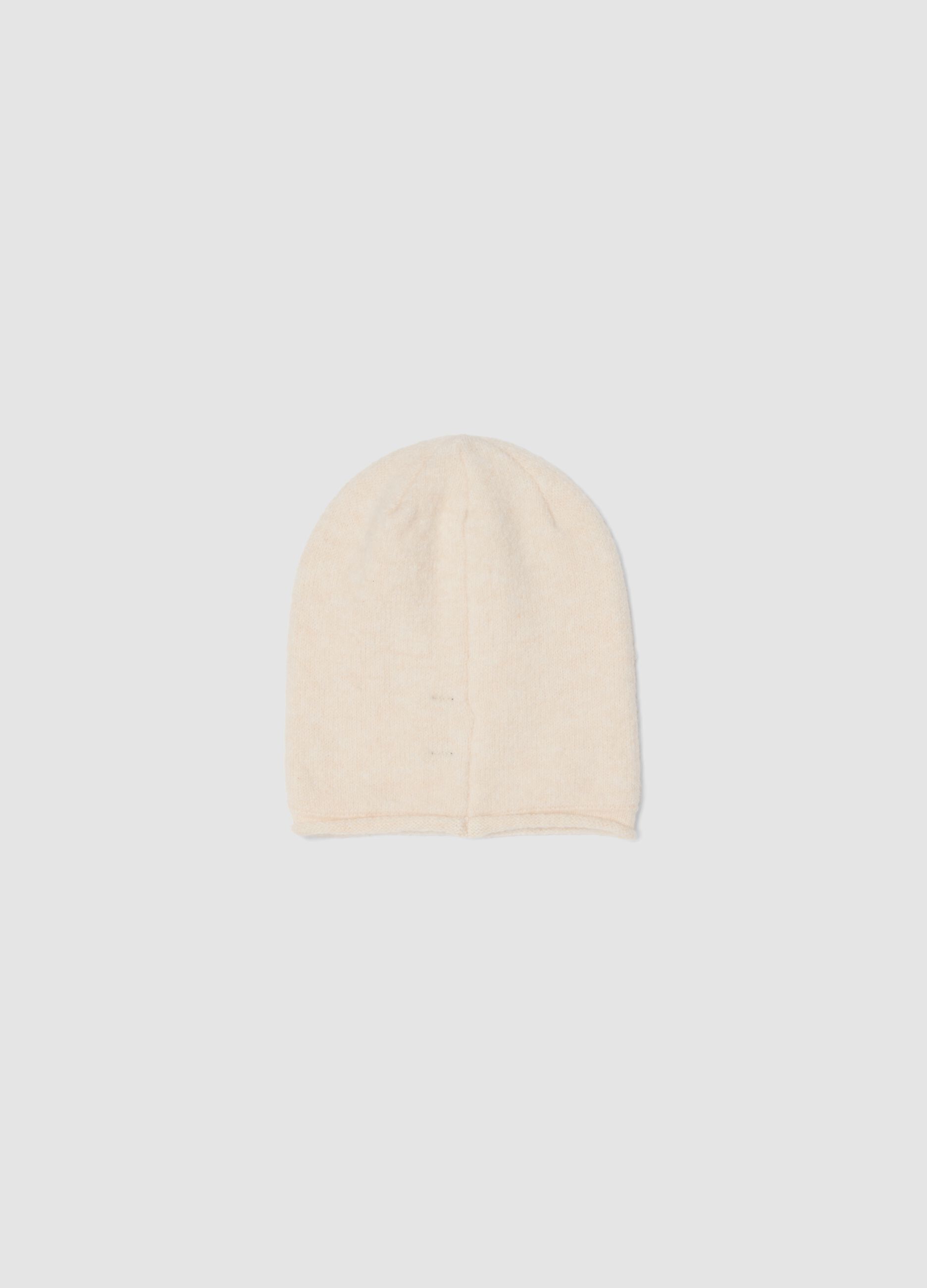 Cappello beige in tessuto elasticizzato jersey knit