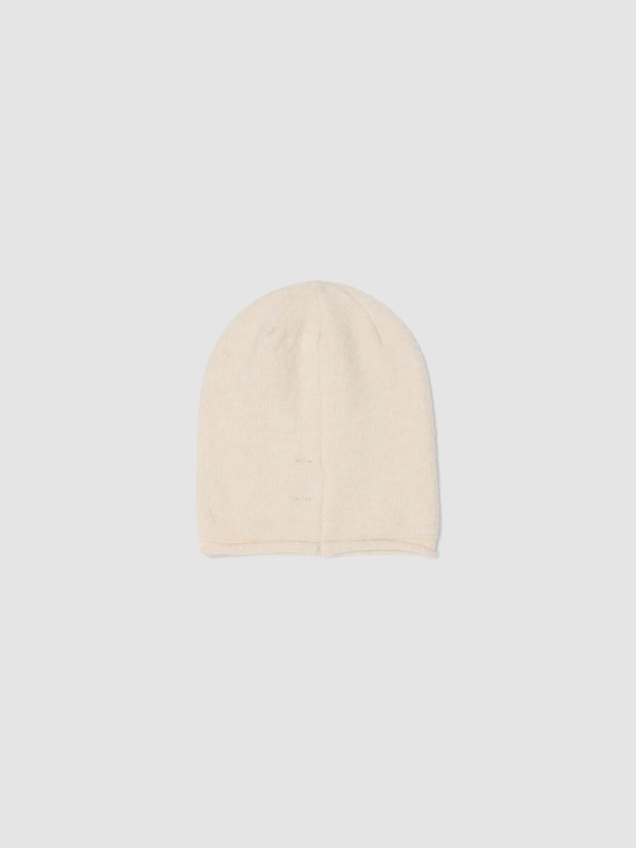 Cappello beige in tessuto elasticizzato jersey knit_1