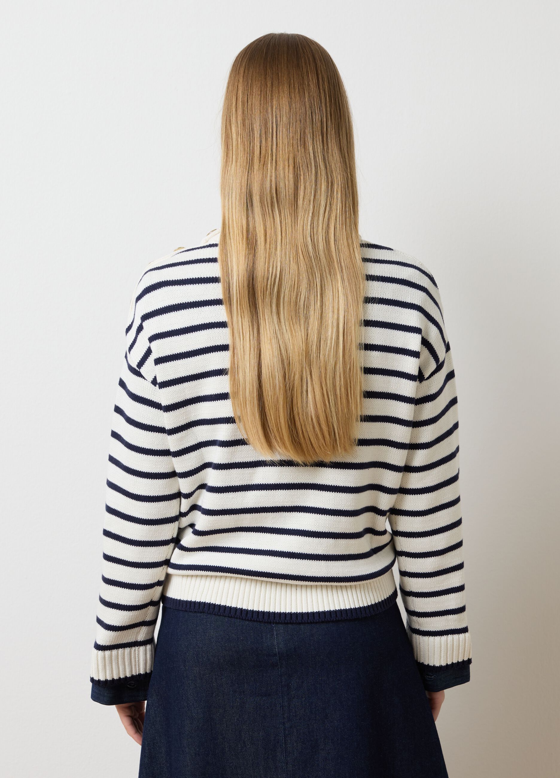 Maglione in misto cotone a righe oversize