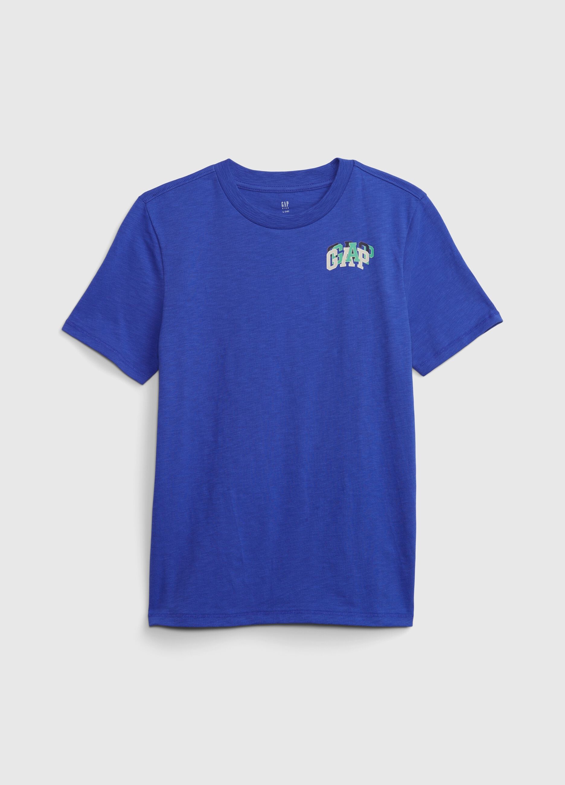 Cotton slub T-shirt with logo print
