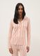 Striped pink pure viscose pyjamas, regular fit with V-neck_1