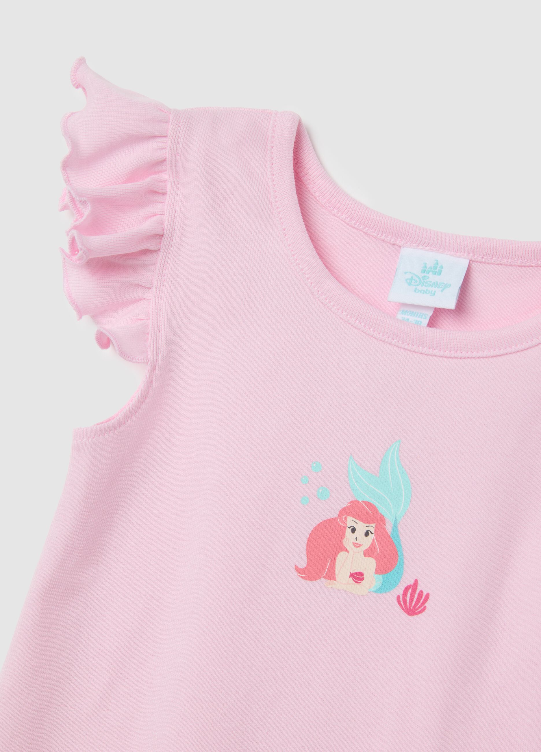Body da neonata in puro cotone multicolor con volant e stampa
