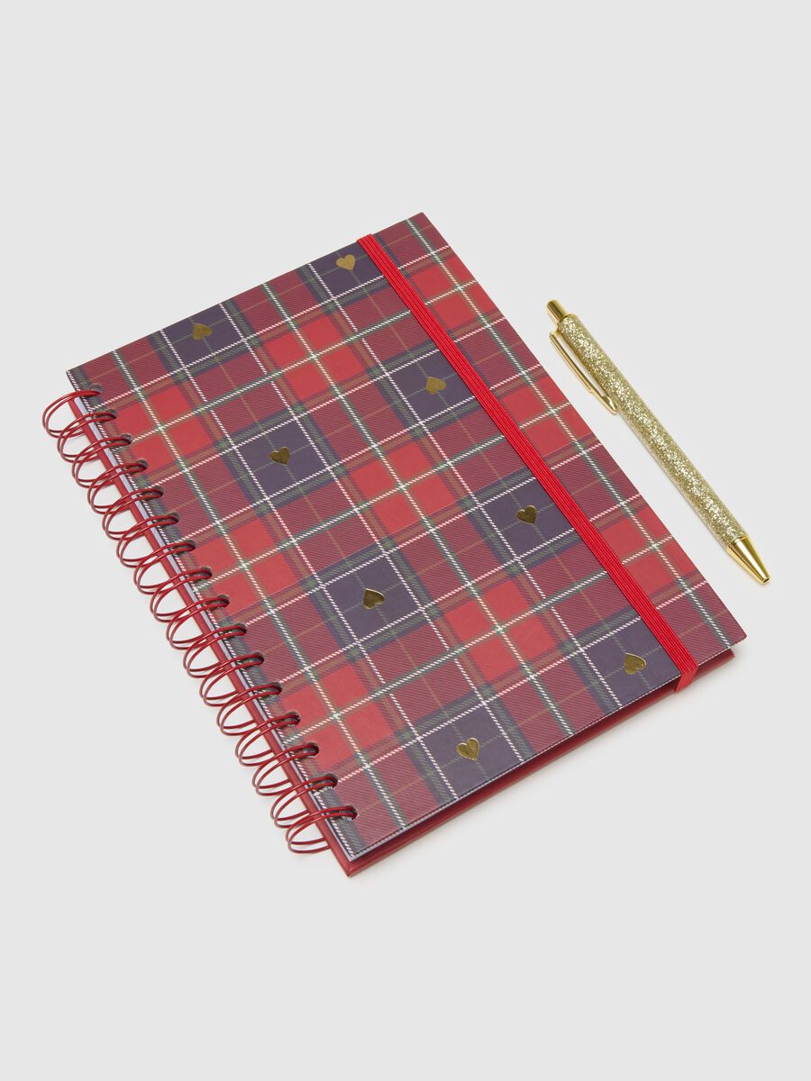 Multicolor Check Christmas Notebook with Pen_1