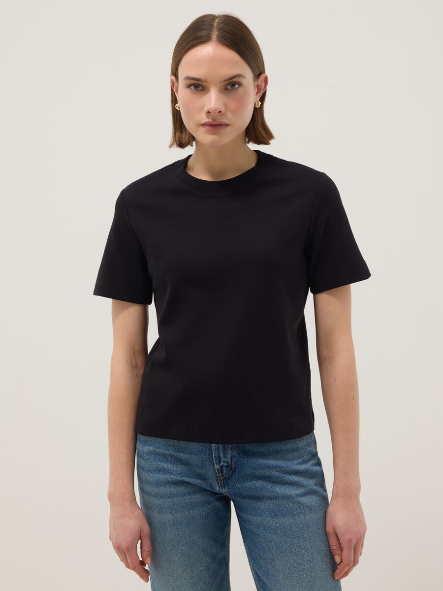 Relaxed fit black pure cotton T-shirt_0