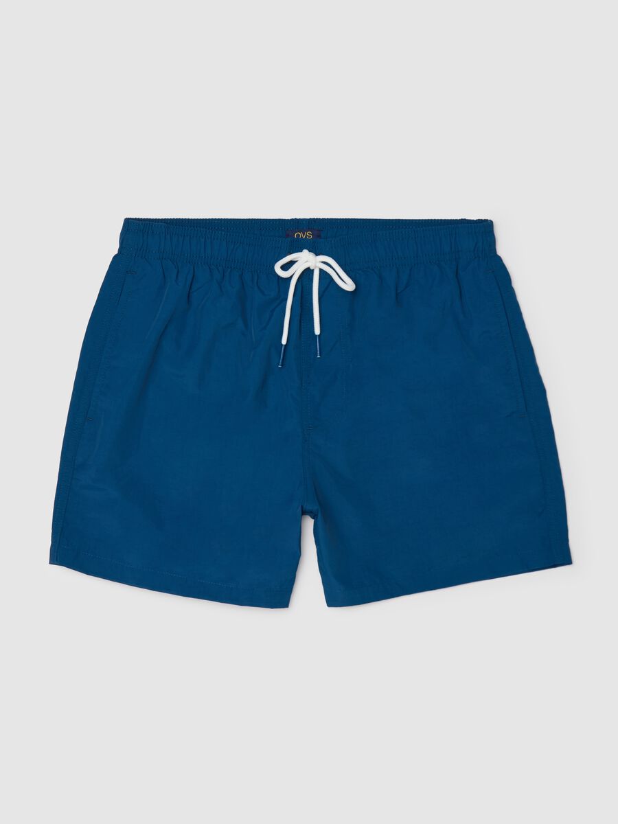 Blue beach boxers in mixed fabric_4