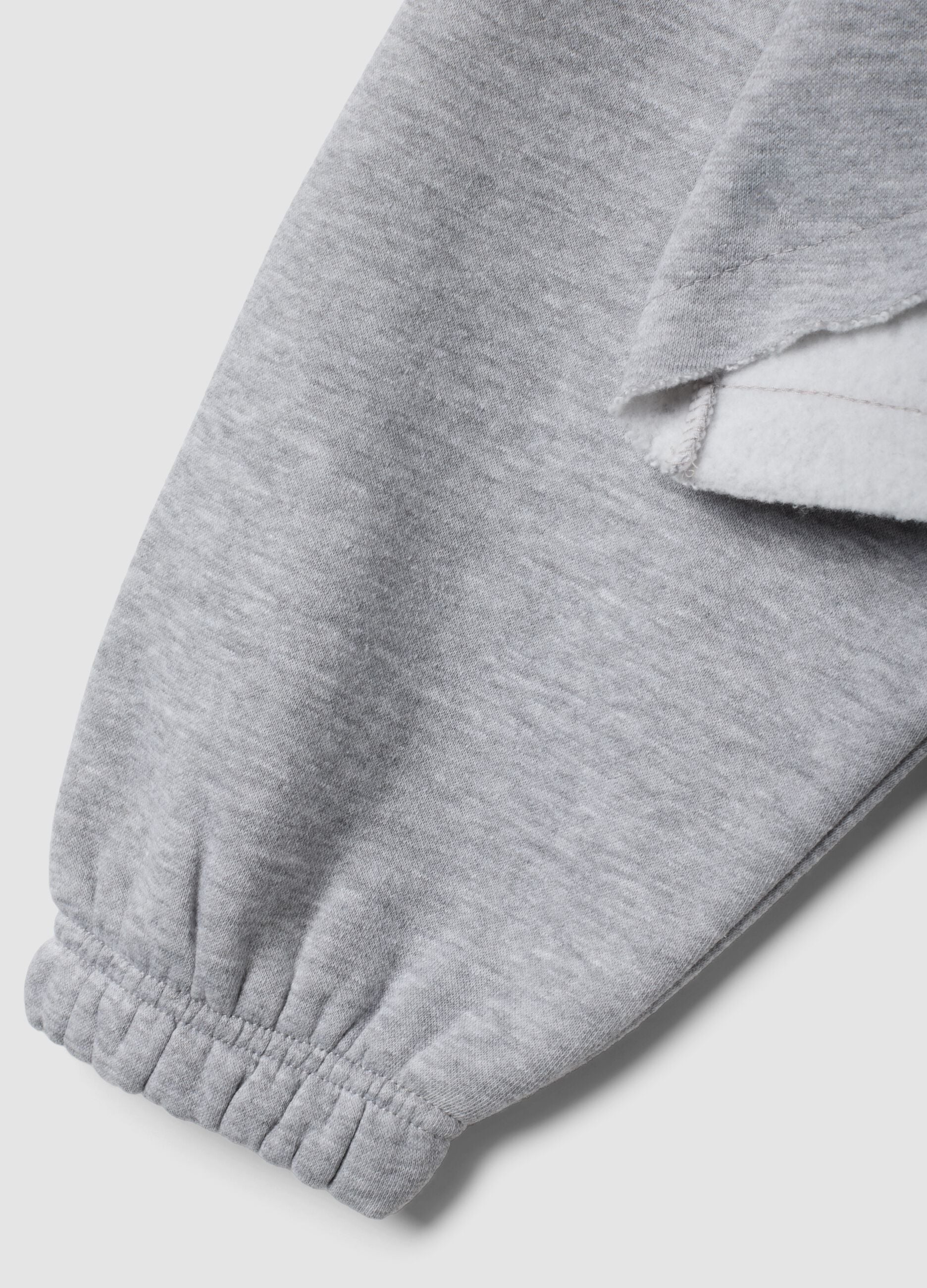 Grey cropped cotton-blend sweatshirt