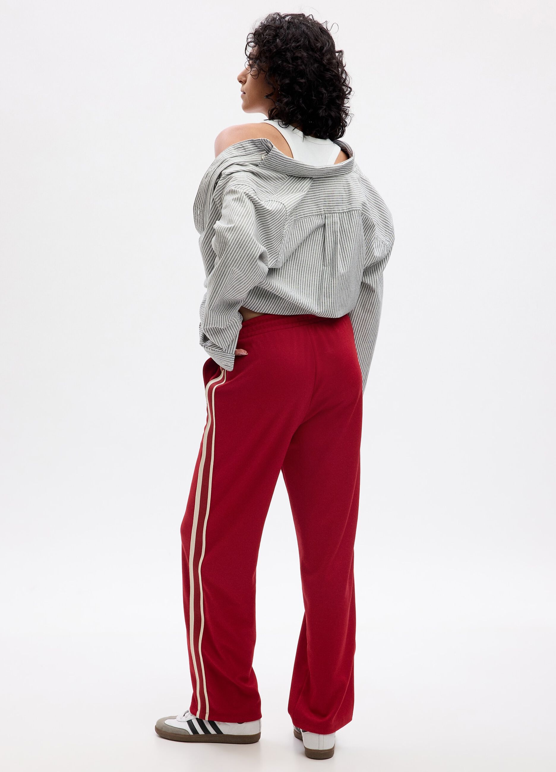 Joggers straight fit con bande a contrasto