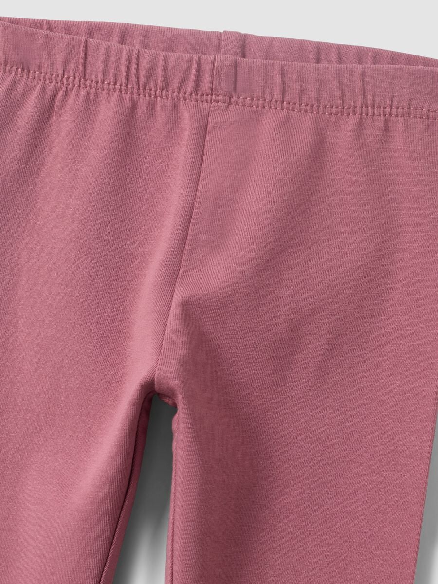 Leggings viola in misto cotone organico slim fit per bimba_2