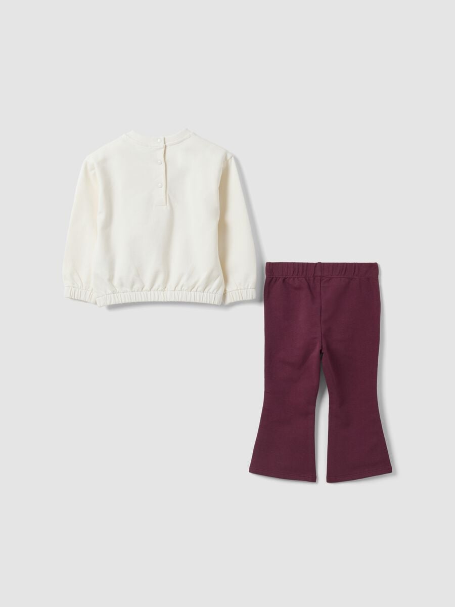White and purple stretch organic cotton set with Daisy print_1