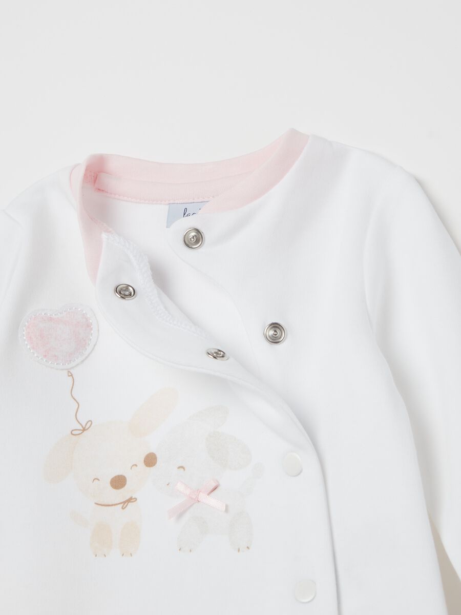 Set t-shirt e ghettine in velour con stampa_2