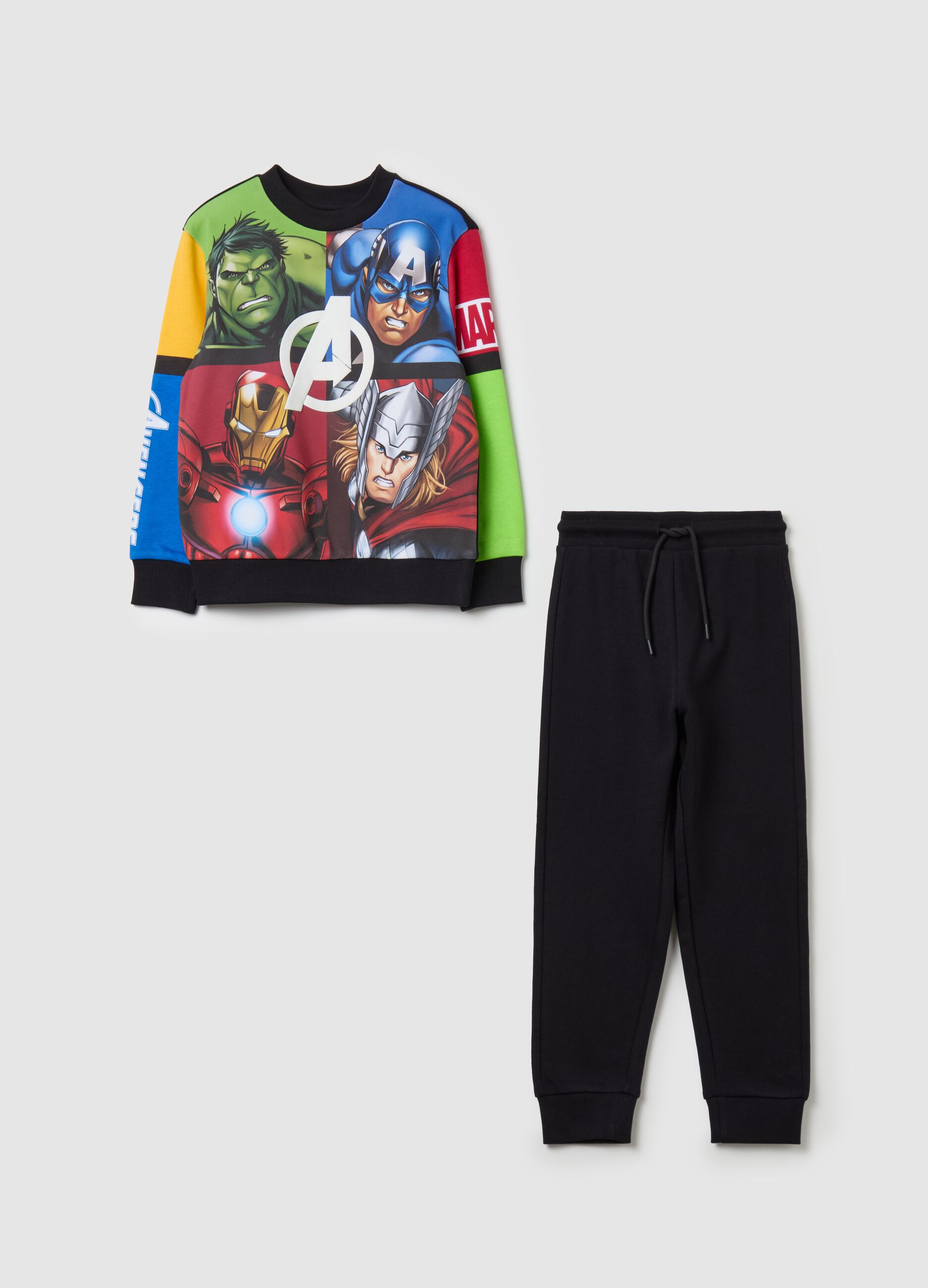 Fleece jogging set with Avengers print